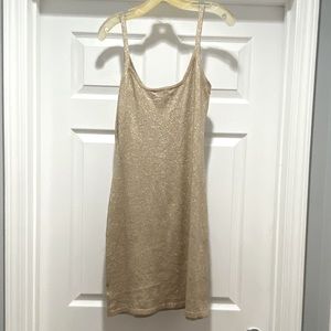 Guess metallic gold sleeveless dress.